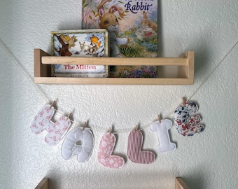 Banner de nombre de tela hinchable, decoración personalizable para habitación infantil