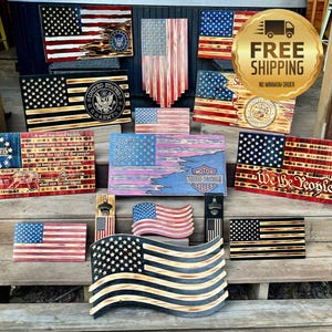 Custom Rustic Wooden Flag
