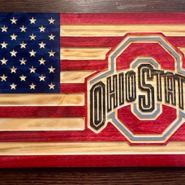 Wooden Ohio American Flag - Etsy