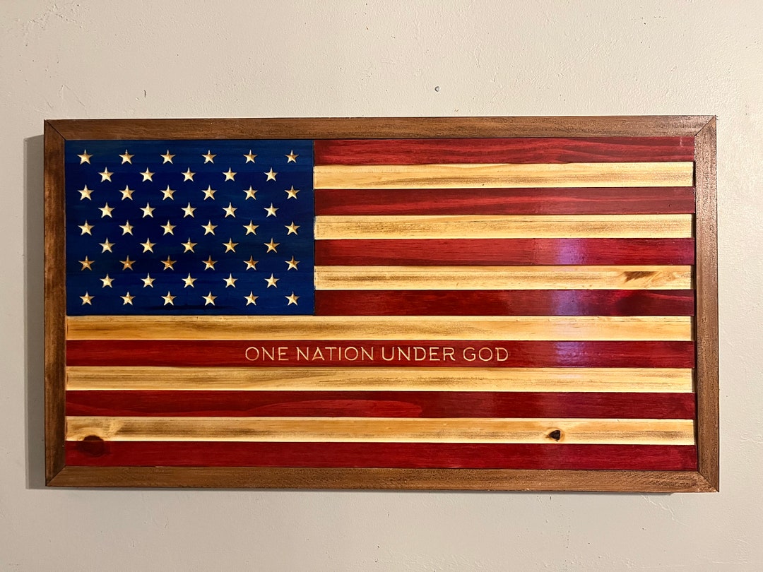 RUSTIC AMERICAN FLAG Framed American Flag Wooden American Etsy