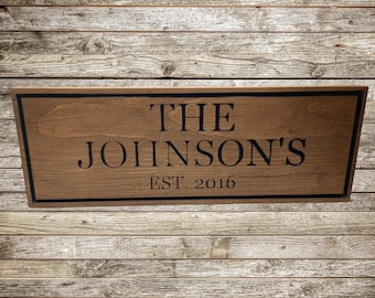 Custom Wood Sign | Family Name Sign | Last Name Sign | Personalized Wedding Gift | Anniversary Gift | Established Sign | Wedding Sign Decor