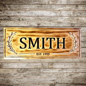Family Custom Wood Sign - Personalized Family Name Sign - Last Name Sign - Anniversary Custom Present - Home Wall Decor
