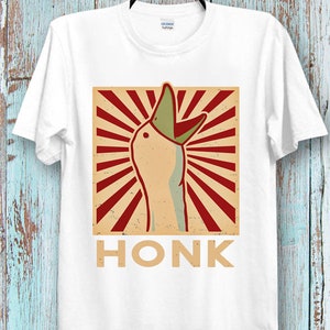 Honk Duck Goose T Shirt Punk Rock Tee Top Super Cool Ideal Tee Top for Ladies and Gentlemen