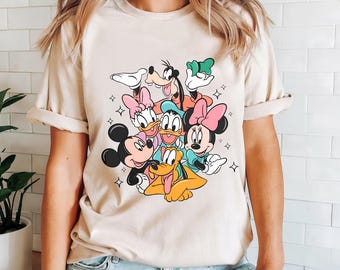 Retro Mickey and Friends Signatures Shirt, Magical Shirt, Disney Characters Tee, Disney Mouse Head Tee, Mickey & Co Gift, Disney Tee