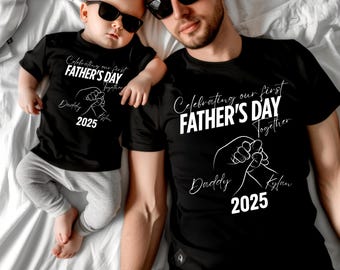Personalized Father's Day Shirt, 2026 Our First Father's Day, Custom Father's Day Matching Shirt, Father's Day Gift, 1st Fathers Day