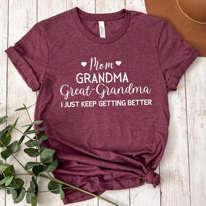 Mom Grandma Great-Grandma Shirt, Mother&#39;s Day Gift for Grandma, Gift for Great-Grandma, Pregnancy Announcement Tee, Baby Reveal To Family