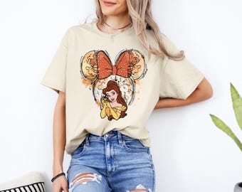 Disney Belle Shirt, Disney Castle, Disney Matching, Princess Belle Shirt, Watercolor, Disney Princess Belle Shirt, Minnie Mouse Head Themed