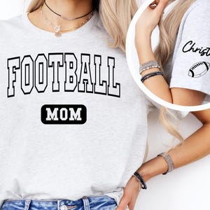 Personalized Football Mom Sweatshirt - Custom Name On Sleeve, Varsity Style Sport Mama Gift
