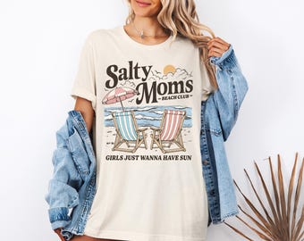 Salty Moms Beach Club Shirt, Mother’s Day Shirt Gift, Summer Vibes Tee, The Beach Club Shirt, Aesthetic Beach Shirt