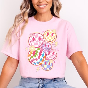 Trendy Checkered Smiley Face Tshirt, Gift For Her, Checkered Smiley Face Shirt, Checkered Smile Face tshirt