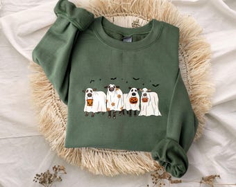 Halloween Sweatshirt, Ghost Cows Sweatshirt, Halloween Crewneck, Ghost Shirt, Cow Lover Gift, Funny Halloween Cow Sweatshirt, Halloween Tee