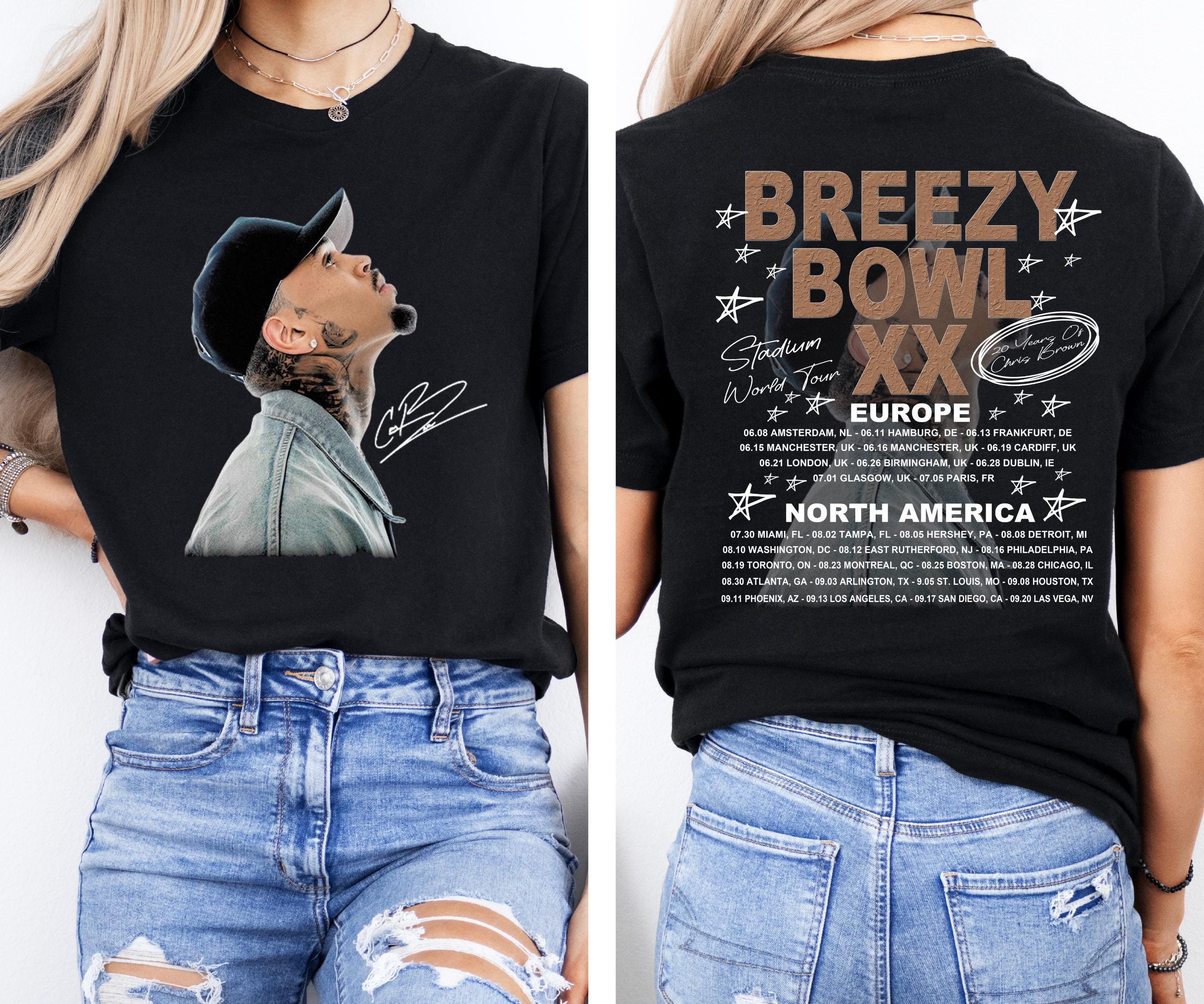 Chris Brown Tour Breezy Bowl XX V2 Vintage Shirt, Concert Retro 2025 Shirt, Chris Brown Graphic Tee, Music Tour Y2k T-Shirt