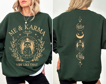 Cat Shirt, Me And Karma Vibe Like That Shirt, Minimal Shirt, Women Tees