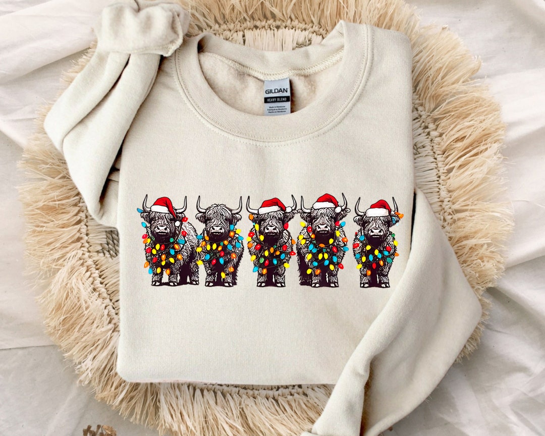 Сute Christmas Cows Sweatshirt, Christmas Heifer Sweater,mooey