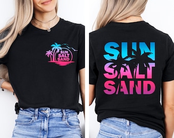 Camisa de playa con sol, arena y sal, para vacaciones de verano, de gran tamaño, para mujer, de verano, de moda.