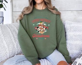 Mickey's Very Merry Christmas Party 2026 Sweatshirt, Disney Christmas Crewneck, Mickey Minnie Xmas, Family Matching Disney Trip