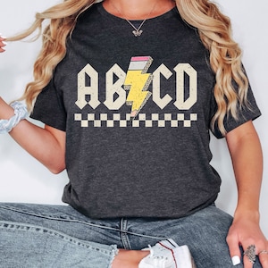 Retro ABCD Teacher Shirt, Kindergarten Teacher Shirt, Back To School, Elementary School Shirt, Gift For Teacher, Teacher Tee