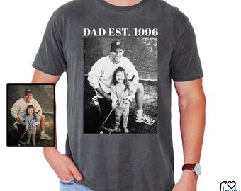 Custom Dad Photo Shirt: Personalized Fathers Day Tee with Kids' Picture, Funny Dad Shirt, Best Dad Ever Shirt, New Dad Gift, Girl Dad Shirt
