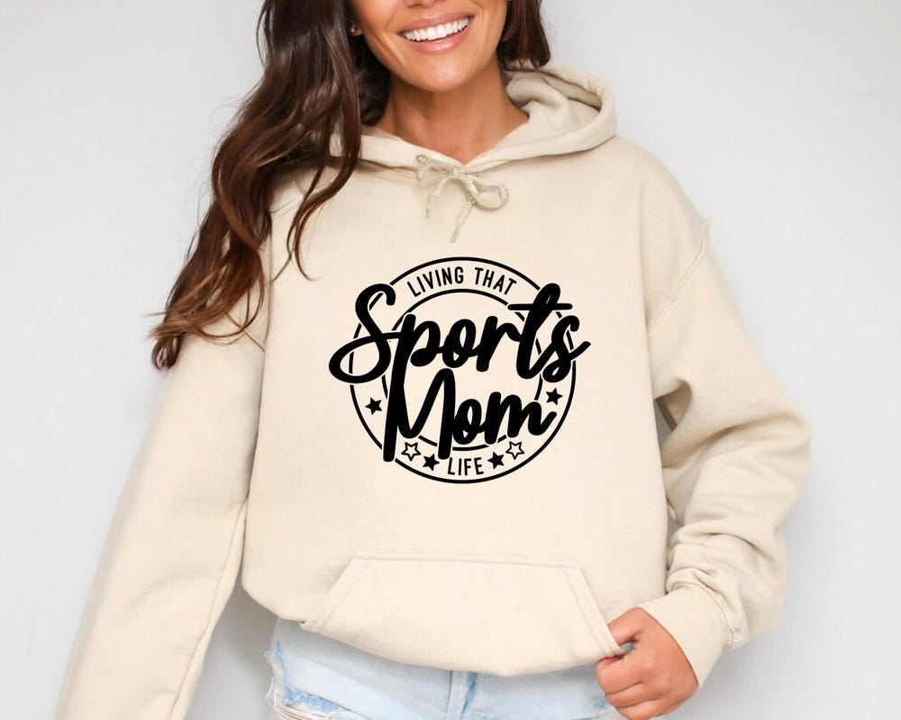 Sports Mom Hoodie & Sweatshirt, Sports Mom Sweatshirt, Mom Game Day Sweatshirts, Mother’S Day Gift, Hoodie For Sports Mom Teeplaza Design