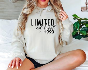 Birthday Hoodie, Personalised Jumper, 30th Birthday Jumper, 1993 Sweatshirt, 40th Birthday Gift, 1970 Hoodie, Limited Edition Top, 1985 Top