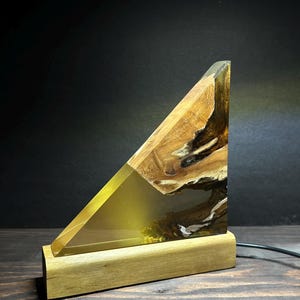 Wood Epoxy Resin Lamp, Resin Night Light, Decorative Epoxy Lamp,Handcrafted Lamp,/ Table lamp,Bedside Lamp