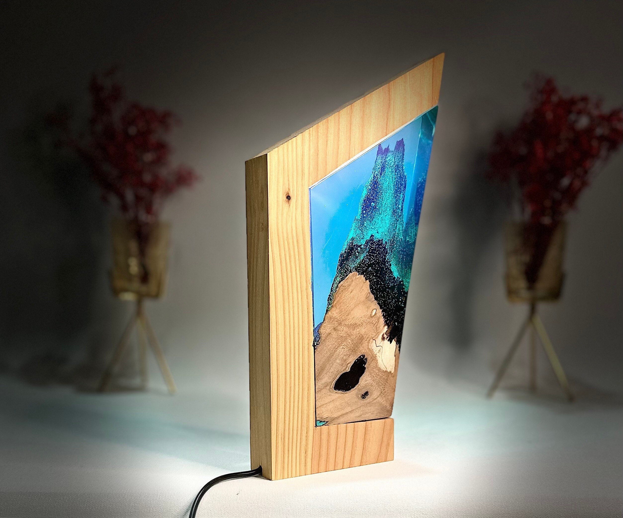Epoxy Lamp Epoxy Resin Lamp Resin Lamp Ocean Theme Lamp - Etsy
