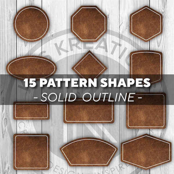 Leather Patch SVG | Solid Outline Collection | Leather Hat | Patch Hat | Laser Cut File | Creative DIY Projects | Digital Download