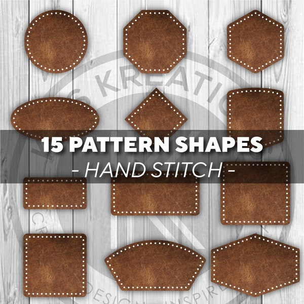 Leather Patch SVG | Hand Stitch (Dotted) Collection | Leather Hat | Patch Hat | Laser Cut File | Creative DIY Projects | Digital Download