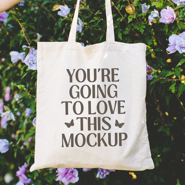 Tote Bag Mockup of Port Authority Tote: Boho Floral Style Mockup for Print on Demand Sellers | Creative Mockup for Designers, Cute Tote Mock