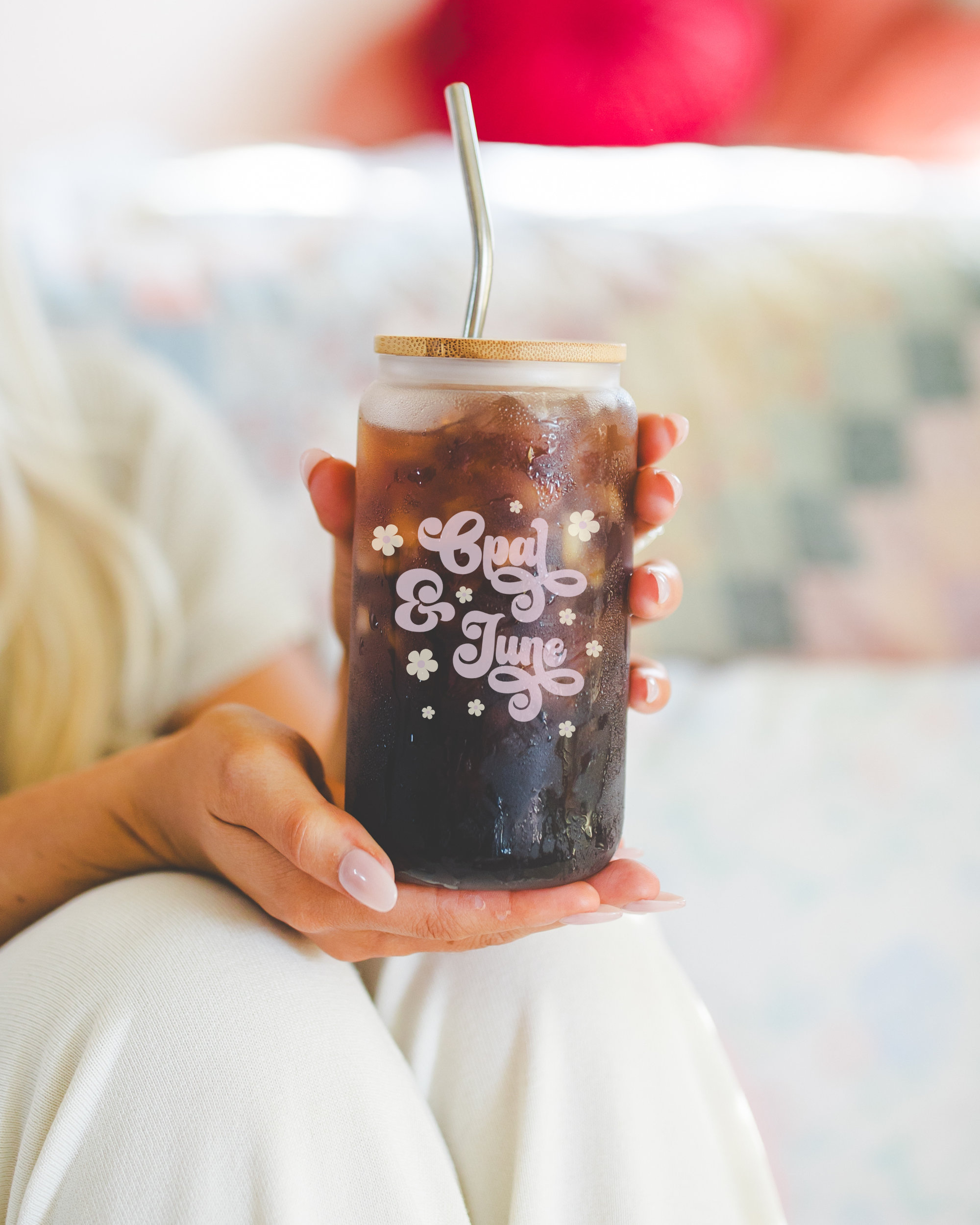 16 Oz Iced Coffee Cup Mock: Colorful Photo of Model Holding 16 Oz Frosted  Glass Filled With Coffee, Cozy and Cute Lifestyle Aesthetic Mock - Etsy