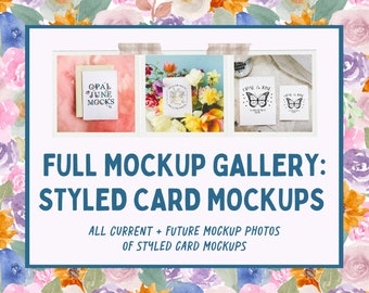 Styled Card Mockup Bundle: All Current and Future Mockup Photos of Styled Cards | Trendy and Colorful Aesthetic Mockup Bundle for Designers