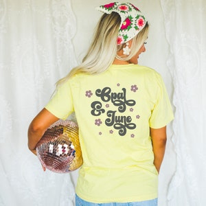 Yellow Back of Tee Shirt Mockup: Photo of Model Wearing Yellow Bella Canvas 3001 T-Shirt, Cozy Minimalist Mockup for Spring, Boho Aesthetic