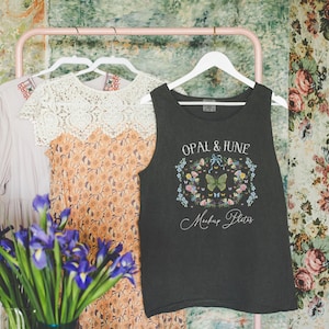 Pepper Tank Top Mockup: Colorful Photo of Hanging Pepper Comfort Colors® 9360 Heavyweight Tank Top, Moody Floral Summer or Spring Mockup
