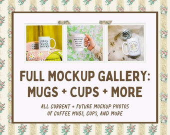 Mockup Bundle: Coffee Mugs | All Current and Future Mockup Photos of Coffee Mugs | Trendy and Colorful Aesthetic Mocks, Bundle of Mug Mocks