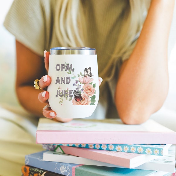 Wine Tumbler Mockup: Colorful Photo of Model Holding Blank White Wine Tumbler, Cute and Cozy Lifestyle Mockup of Cup, Boho Bookish Mock