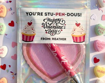 Personalized Valentine's Sticky Note Favor | Valentine's Day Party Favor | Classroom Valentines | Vday Exchange