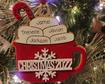 Hot Chocolate with Marshmallows Personalized Ornament