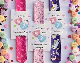 Six Seven (67) Valentine’s Day Slap/Snap Bracelet w/Personalized Card | Valentine's Day Party Favor | Classroom Valentines | Vday Exchange