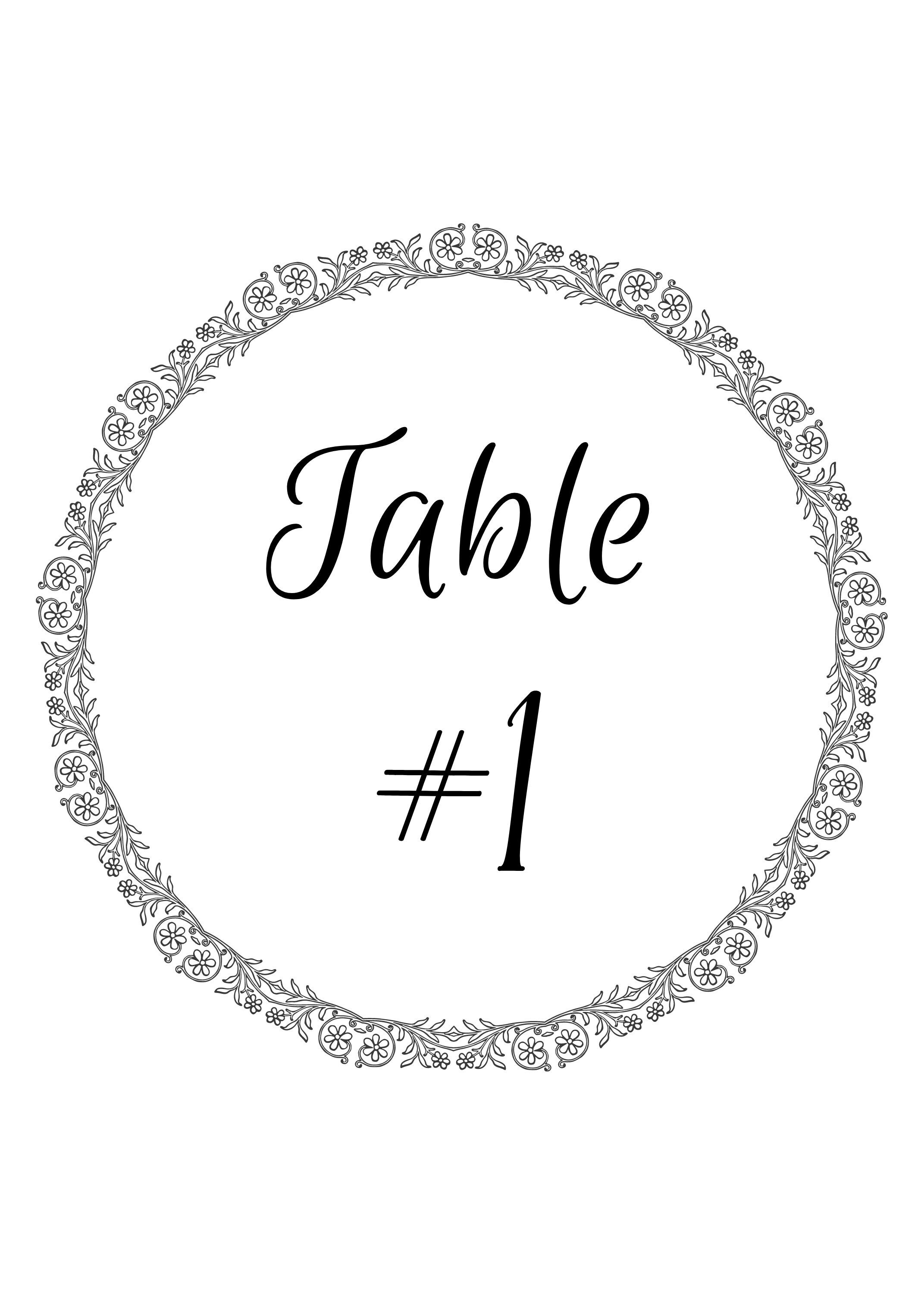 Instant Download Printable Table Numbers Etsy