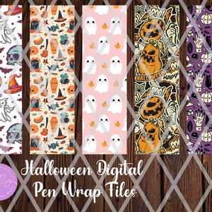 Horror/Halloweenpen Wrap Set PNG, Epoxy Pen Wrap, Sublimatie Pen Wrap, Instant Download, Digitale Download, PNG, Pen Wrap png