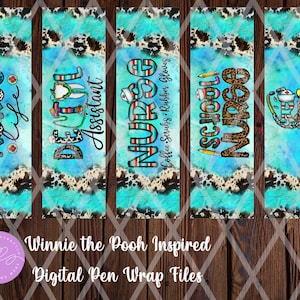Krankenschwester Wrap Set PNG, Epoxy Pen Wrap, Sublimation Pen Wrap, Digitaler Download, PNG, Wasserschiebefolie, Direkter Download