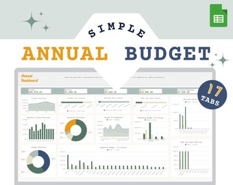 Jährliche Budget Tabelle, Google SheetsFinance Tracker (Digitaler Download)