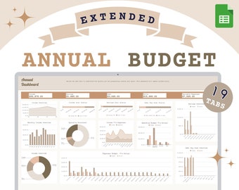 Jährlicher Budgetplaner Google Sheets mit Debt Tracker (Digitaler Download)