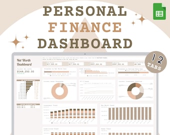 Personal Finance template Multi-year Budgeting Googlesheets Finance dashboard Net worth tracker template budget digital financial planner