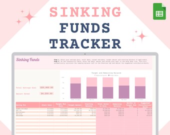 Sinking Funds Tracker | Google Sheets Savings Template (Digital Download)