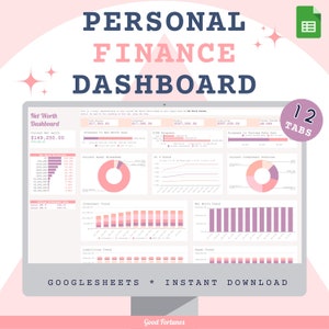 Multi year Budget Spreadsheet Personal Finance Dashboard Net Worth Tracker Digital Budget Planner Googlesheets Budget Finance Template
