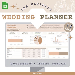 Hochzeitsplaner | Haushalt | ToDo-Liste | Gästeliste | Sitzplan | Googlesheets Hochzeitsplanung Vorlage | Digitaler Download