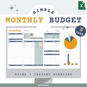 Excel budget template Personal finance Excel dashboard easy Excel budget excel monthly expense tracker easy budgeting finance spreadsheet