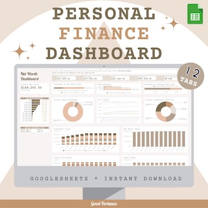 Personal Finance template Multi-year Budgeting Googlesheets Finance dashboard Net worth tracker template budget digital financial planner