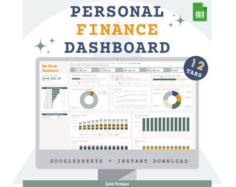 PersonalFinance Dashboard: 5-Jahres Budget & Reinvermögen (googlesheet)
